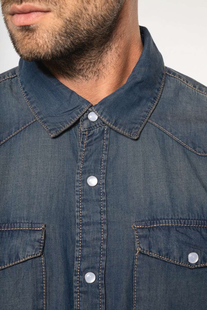 MEN'S LONG-SLEEVED DENIM SHIRT