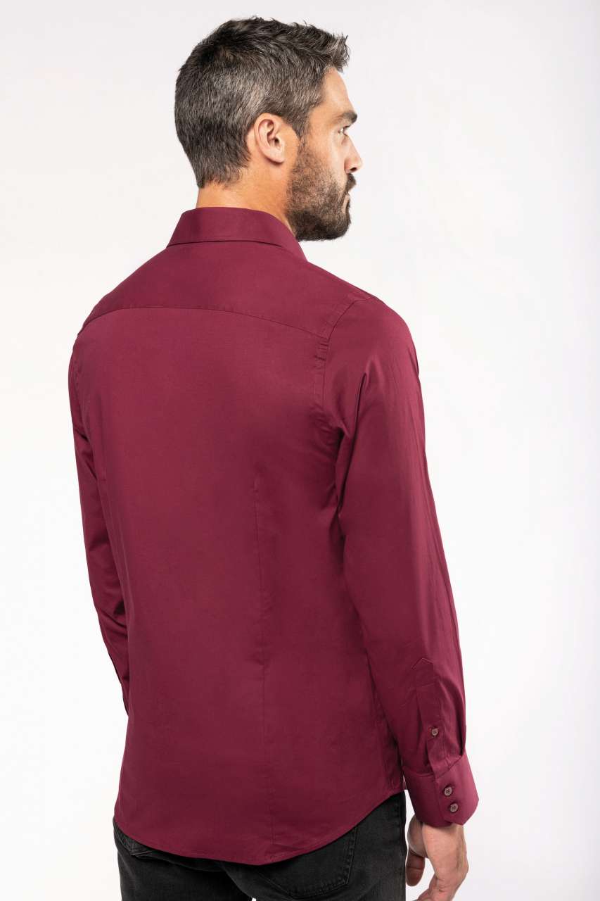 LONG-SLEEVED COTTON/ELASTANE SHIRT