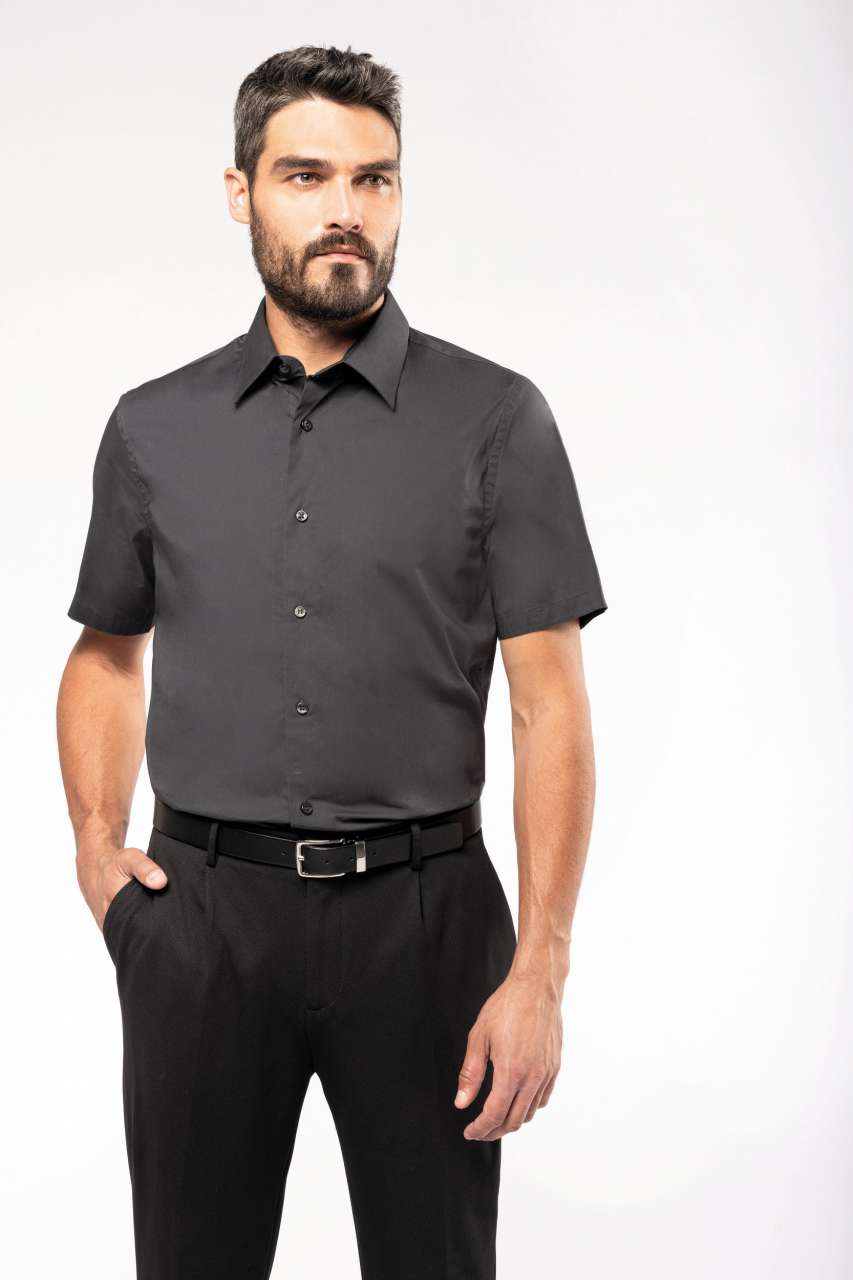SHORT-SLEEVED COTTON/ELASTANE SHIRT