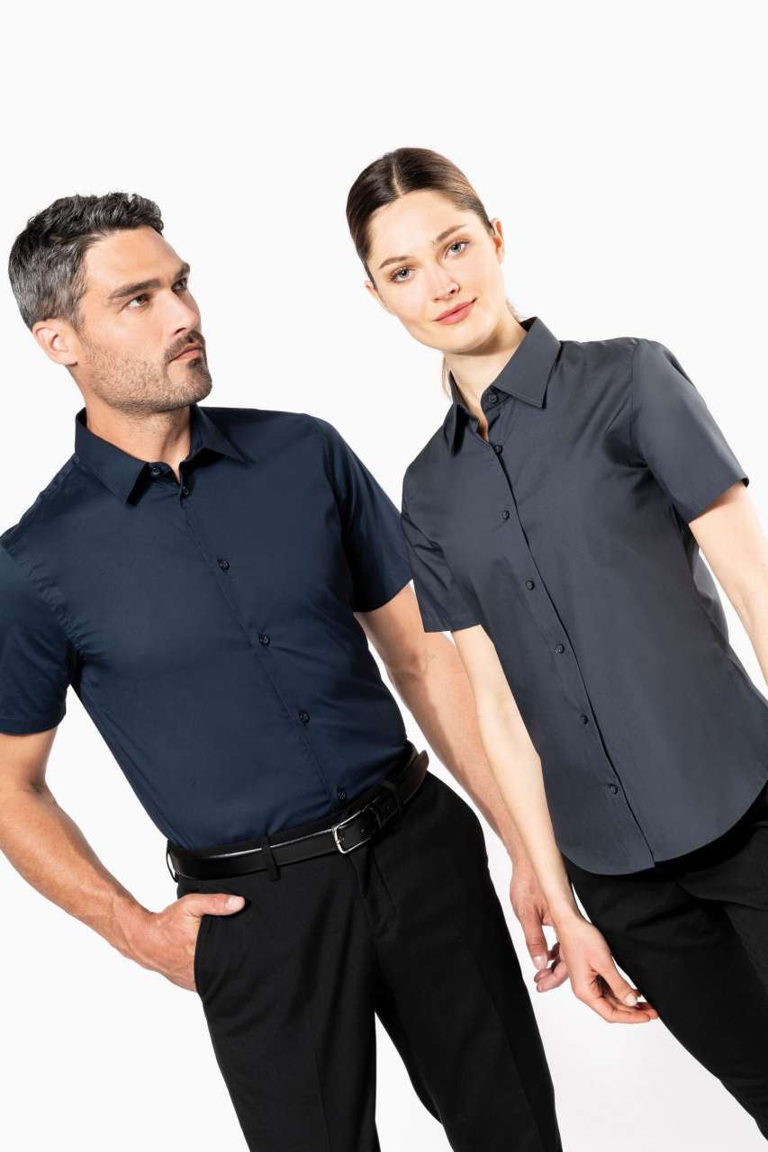 SHORT-SLEEVED COTTON/ELASTANE SHIRT