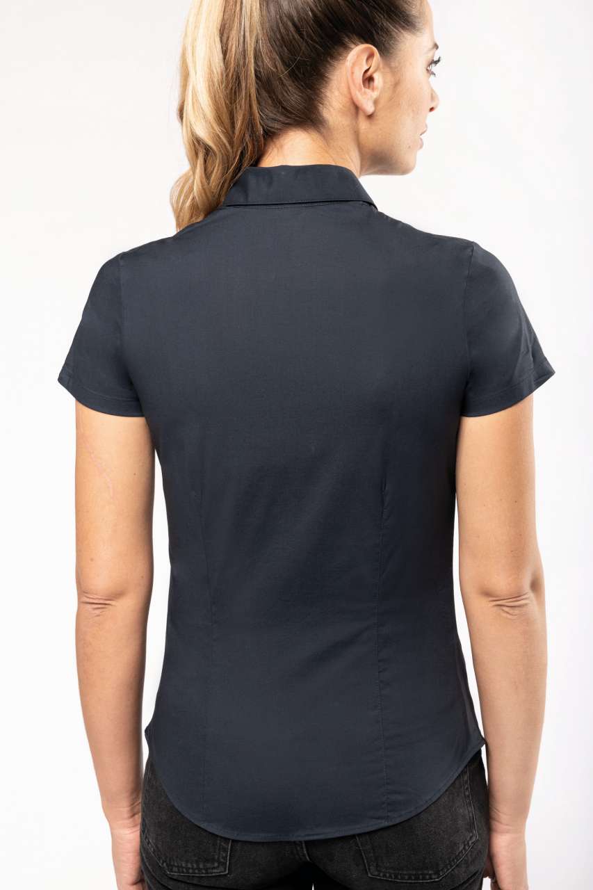 LADIES' SHORT-SLEEVED COTTON/ELASTANE SHIRT