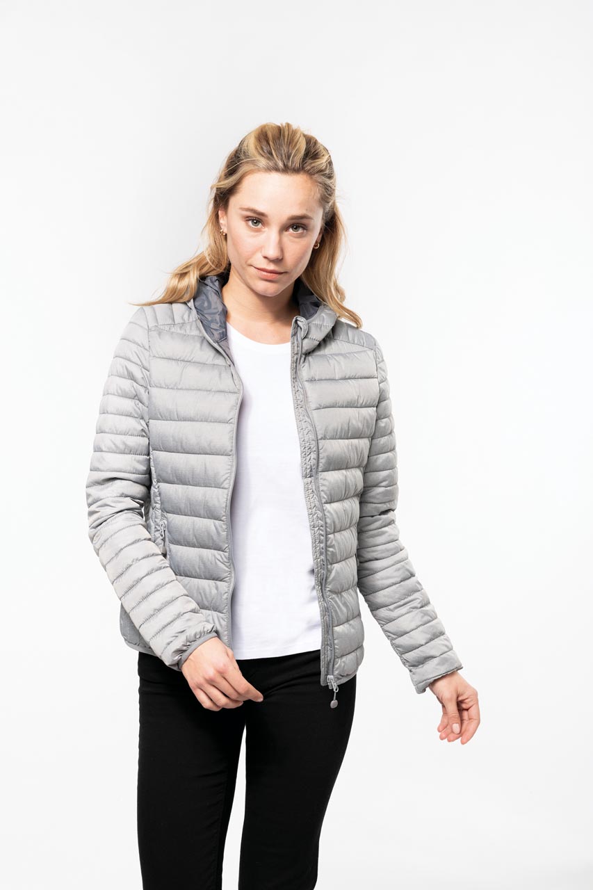 LADIES' LIGHTWEIGHT HOODED PADDED JACKET