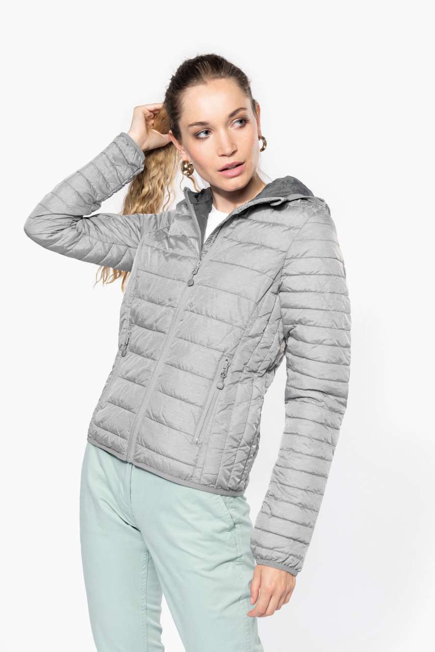 LADIES' LIGHTWEIGHT HOODED PADDED JACKET