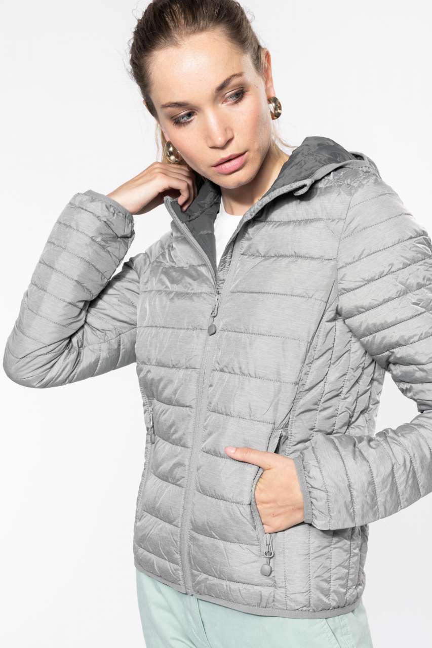 LADIES' LIGHTWEIGHT HOODED PADDED JACKET