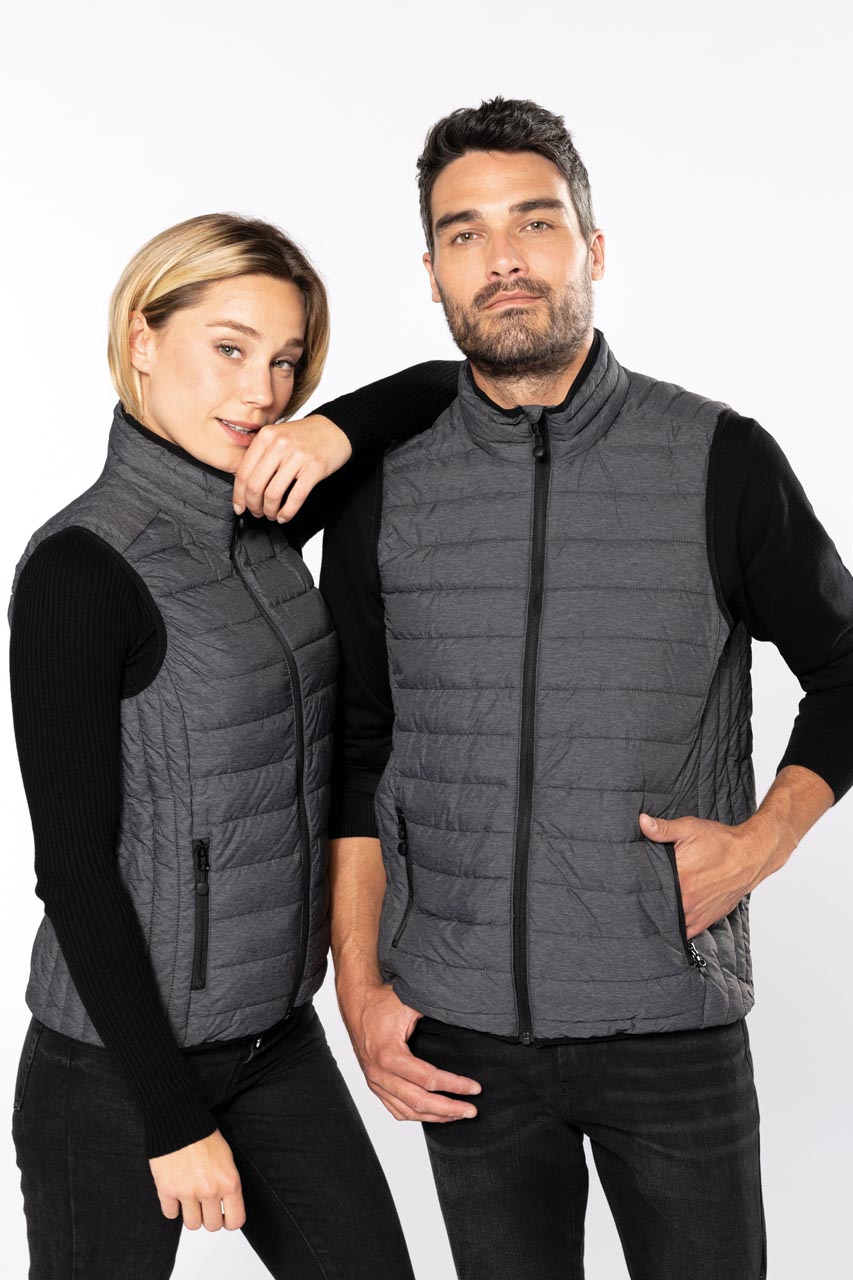 LADIES' LIGHTWEIGHT SLEEVELESS FAKE DOWN JACKET