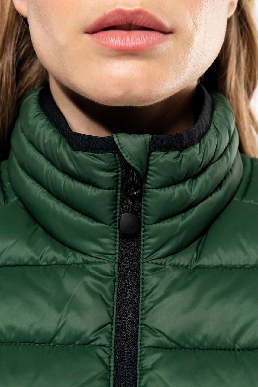 LADIES' LIGHTWEIGHT SLEEVELESS FAKE DOWN JACKET