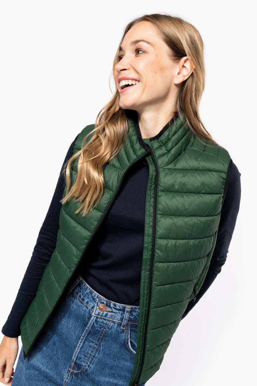 LADIES' LIGHTWEIGHT SLEEVELESS FAKE DOWN JACKET