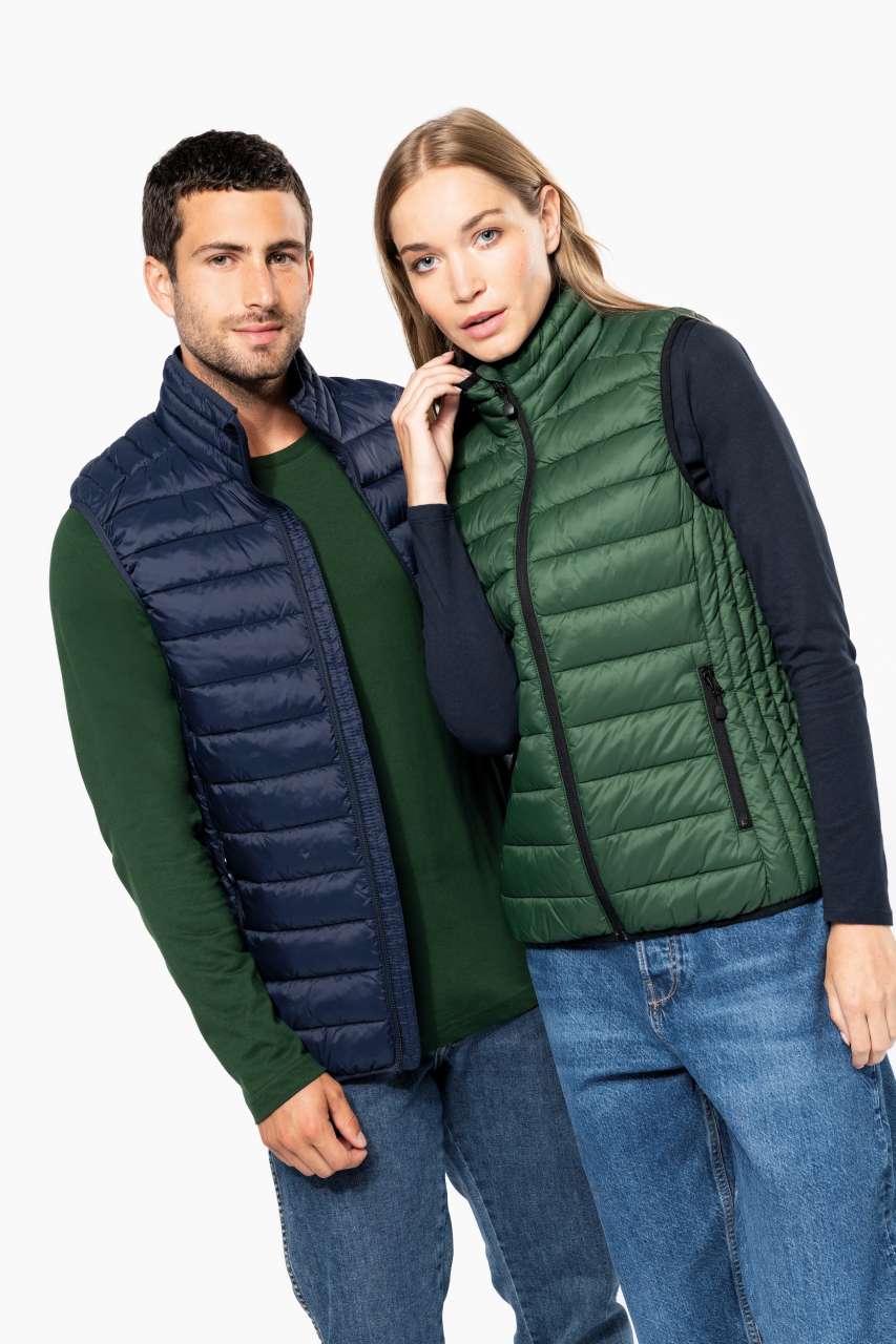 LADIES' LIGHTWEIGHT SLEEVELESS FAKE DOWN JACKET