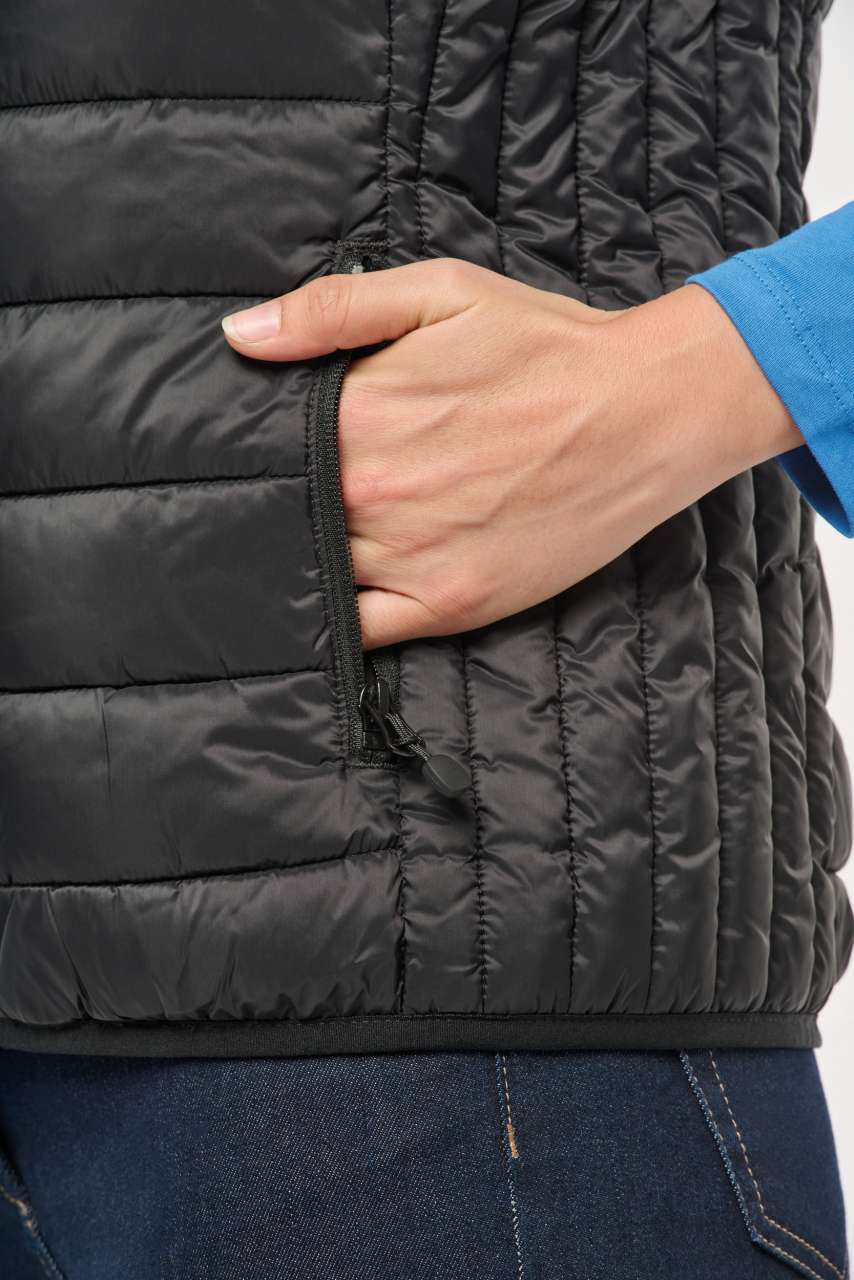 LADIES' LIGHTWEIGHT SLEEVELESS FAKE DOWN JACKET