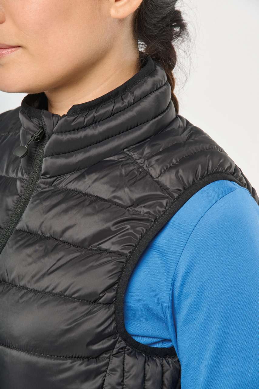 LADIES' LIGHTWEIGHT SLEEVELESS FAKE DOWN JACKET