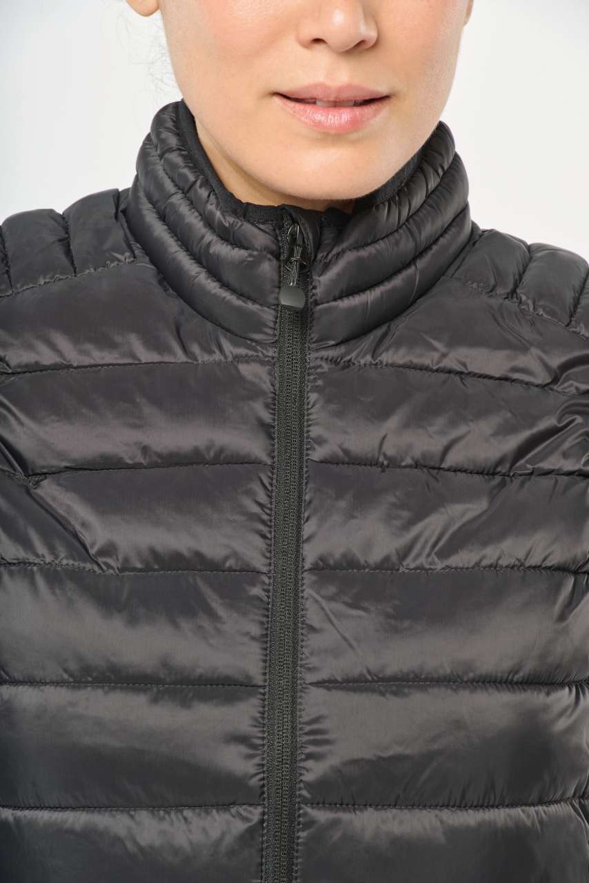 LADIES' LIGHTWEIGHT SLEEVELESS FAKE DOWN JACKET