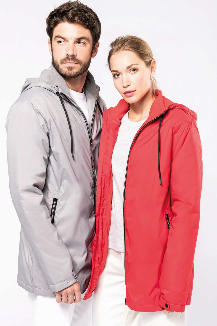 UNISEX HOODED JACKET WITH MICRO-POLARFLEECE LINING