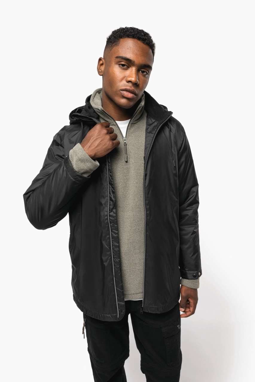 UNISEX HOODED JACKET WITH MICRO-POLARFLEECE LINING