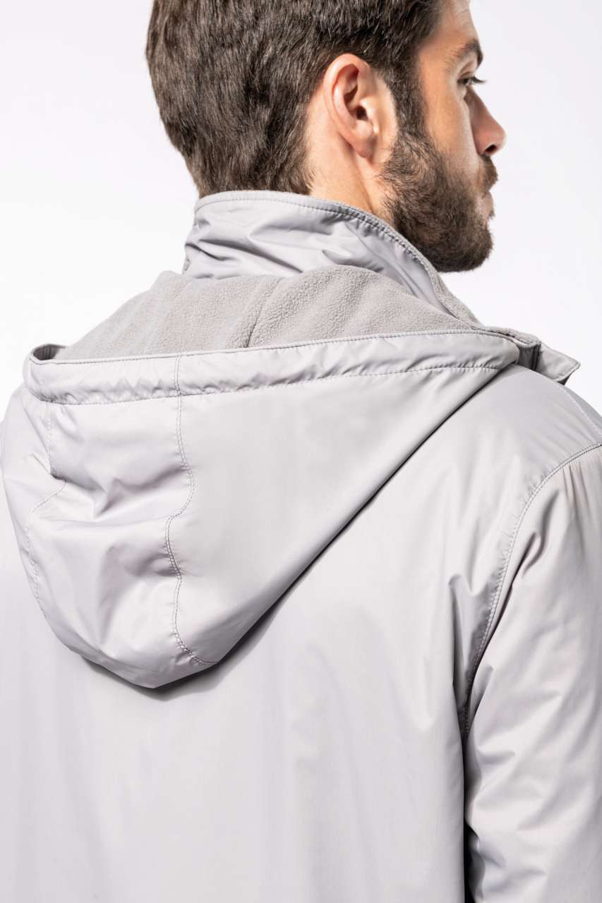 UNISEX HOODED JACKET WITH MICRO-POLARFLEECE LINING