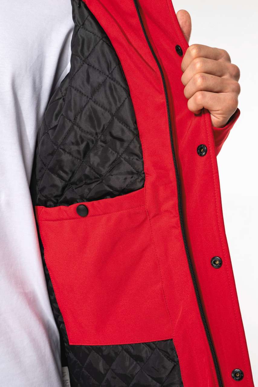 FÉRFI KAPUCNIS SOFTSHELL BÉLELT PARKA