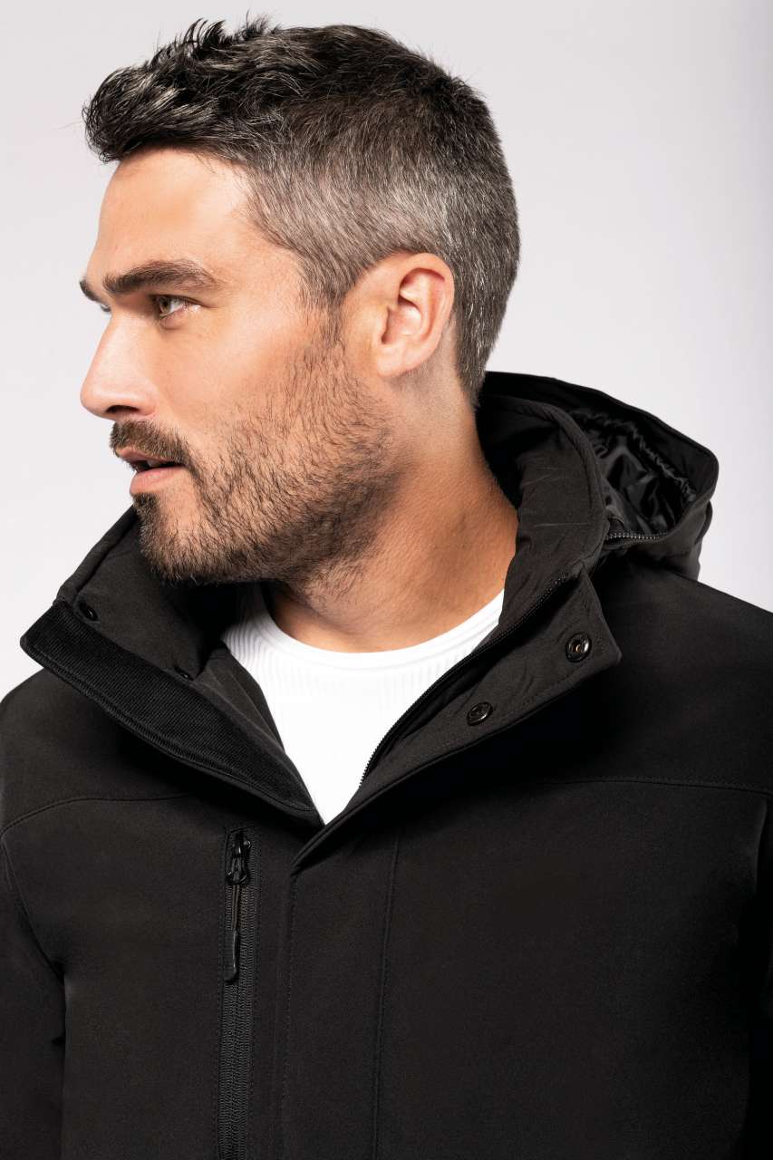 MEN'S HOODED SOFTSHELL LINED PARKA