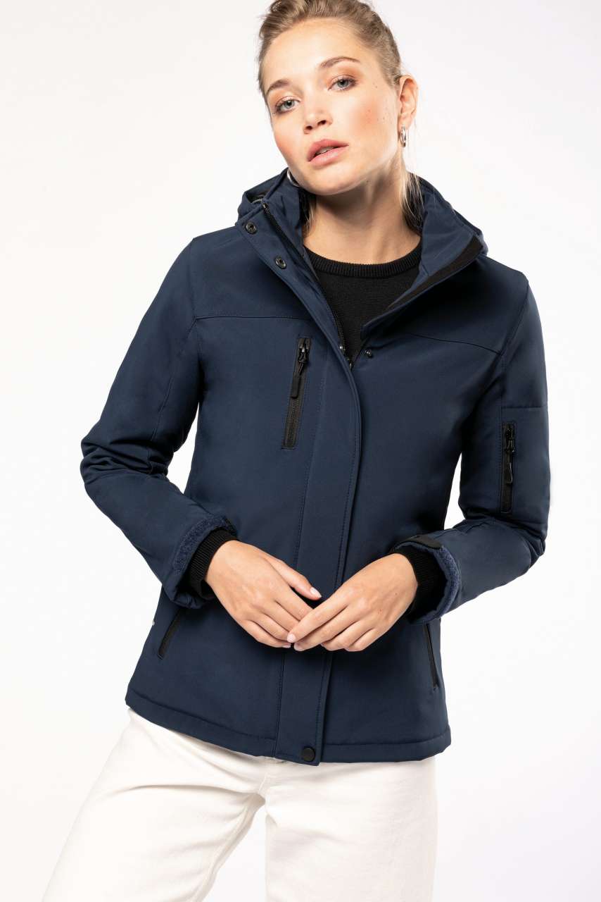 LADIES’ HOODED SOFTSHELL LINED PARKA