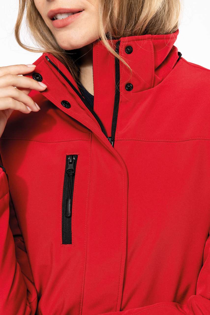 LADIES’ HOODED SOFTSHELL LINED PARKA