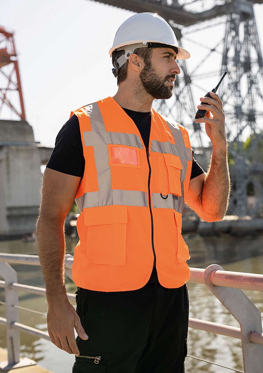 COMFORT EXECUTIVE SAFETY VEST "HAMBURG" - MULTIFUNCTIONAL WITH POCKETS