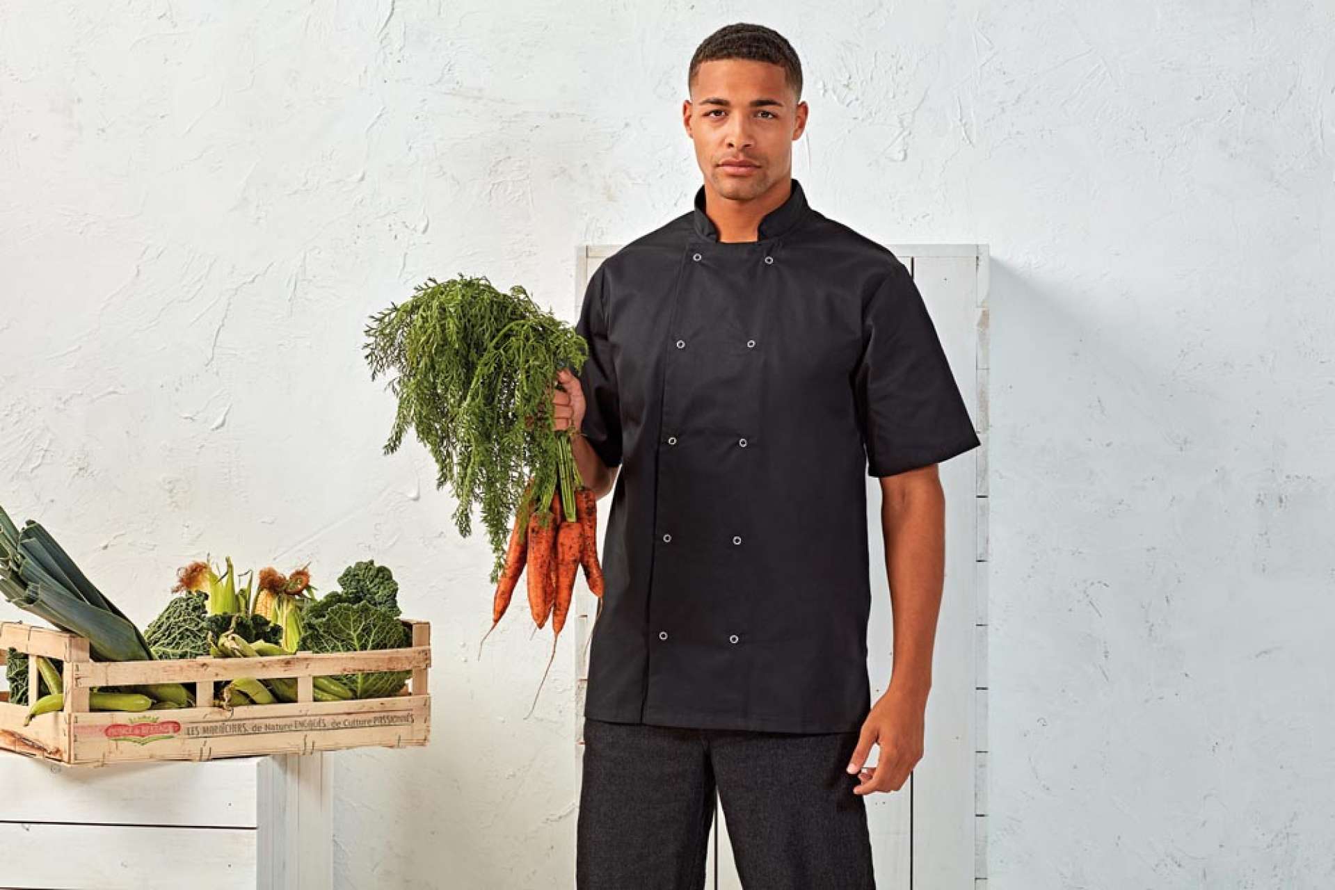 CHEF'S SHORT SLEEVE STUD JACKET