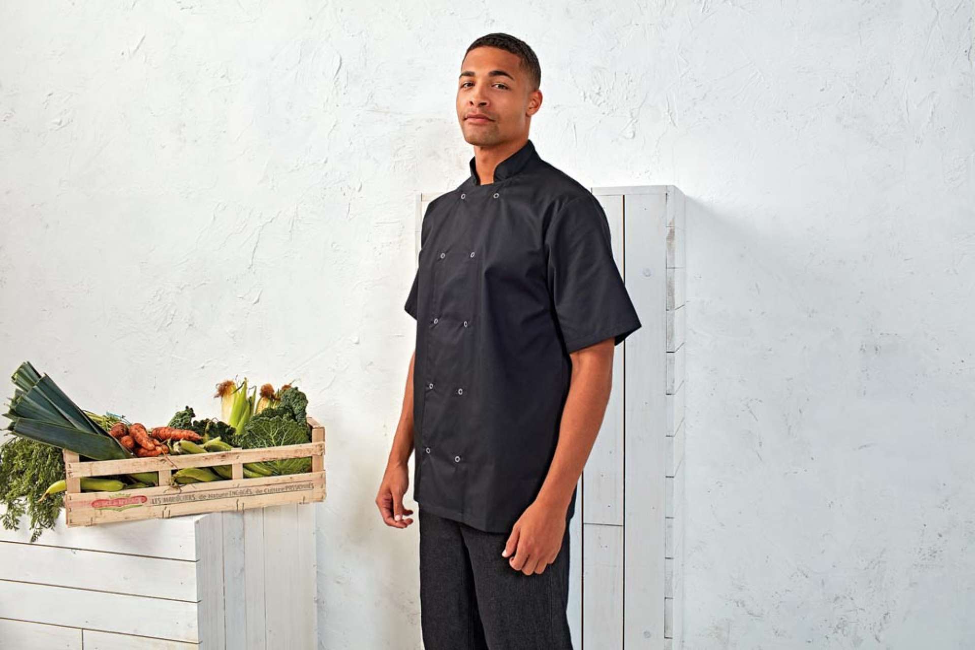 CHEF'S SHORT SLEEVE STUD JACKET