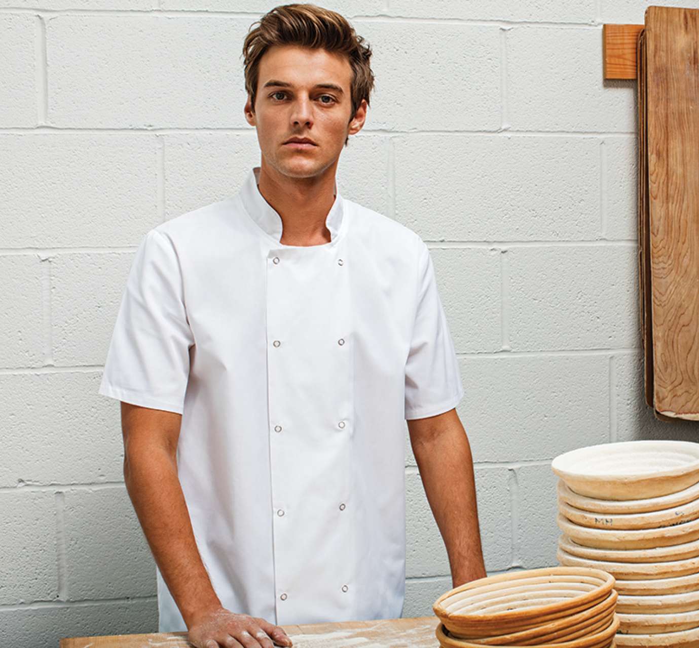 CHEF'S SHORT SLEEVE STUD JACKET