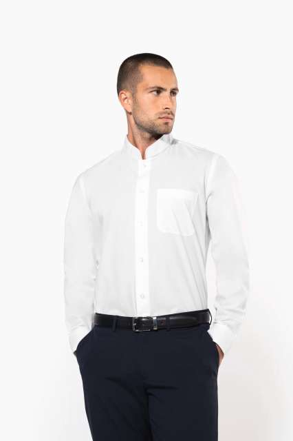 MEN'S LONG-SLEEVED MANDARIN COLLAR SHIRT